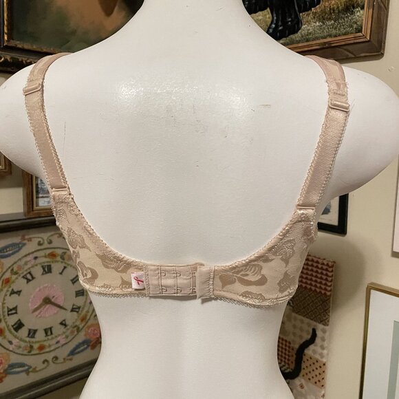 Wacoal Tan Floral Lace Unlined Underwire Awareness Bra Size 34C - Picture 3 of 4